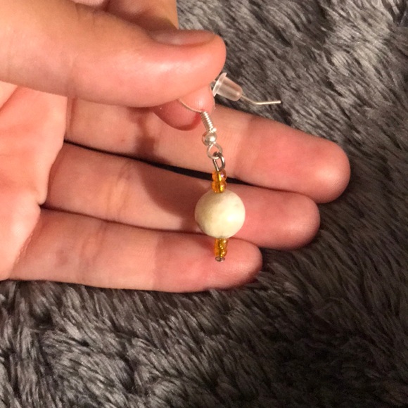 HAND MADE BY ME! marble earrings - Picture 2 of 2